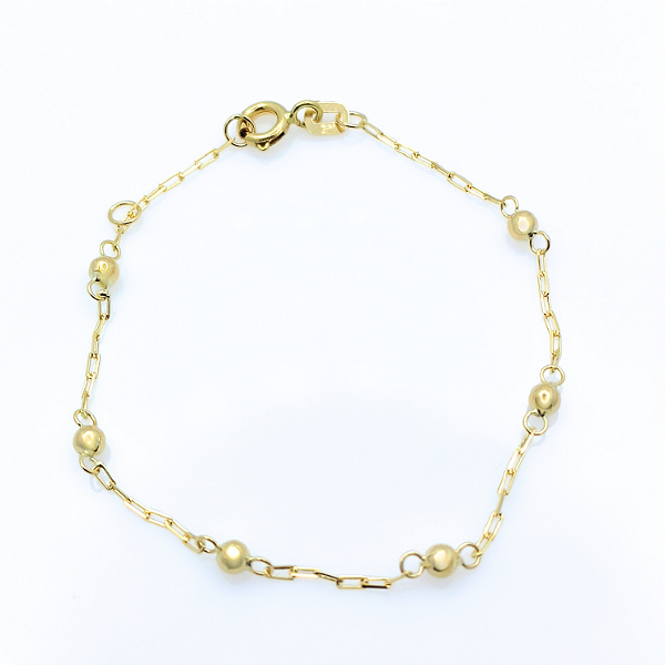 Pulseira Ouro 18k Bolinhas Espaçadas - Infantil