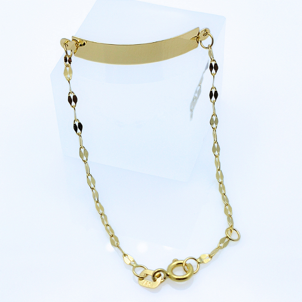 Pulseira Ouro 18k Chapinha Corrente Coffee - Infantil Personalizado
