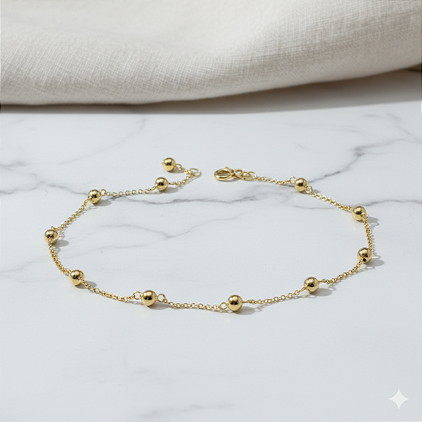 Pulseira Ouro 18k Bolinhas Espaçadas