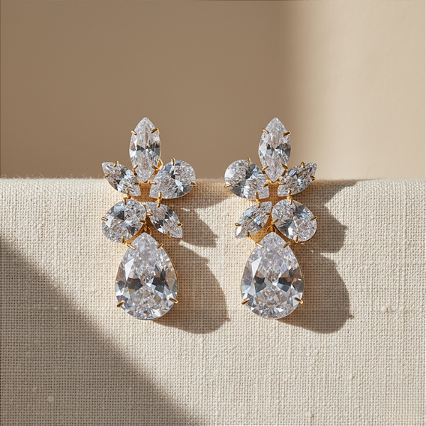 Brinco Ouro 18k Cristalino