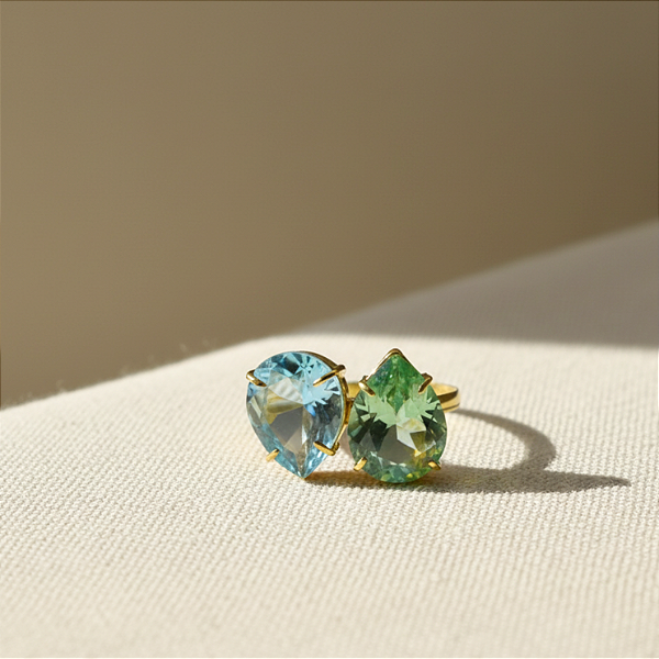 Anel Due Gocce em Ouro 18k