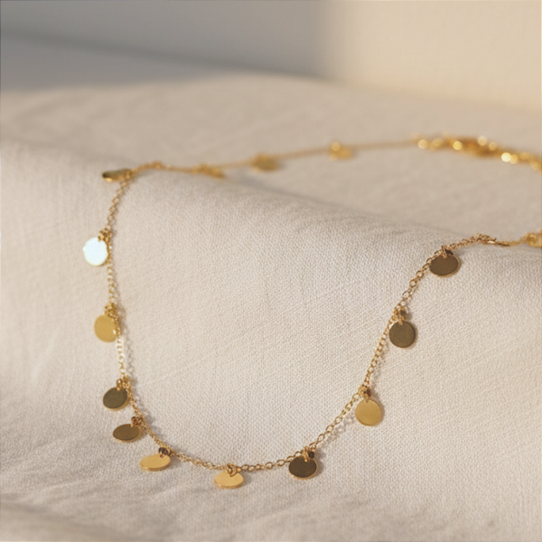 Colar Medalhas Circulares na EP em Ouro 18k