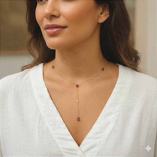 Colar Gravata Relíquia em Ouro 18k