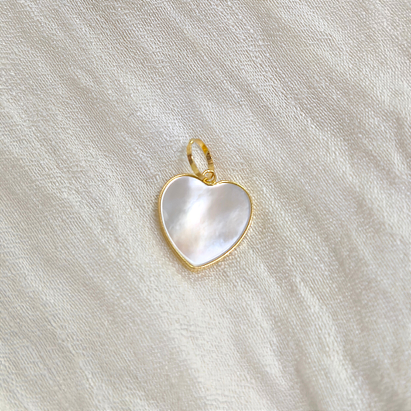 Pingente Ouro 18K Coração Madrepérola 10mm