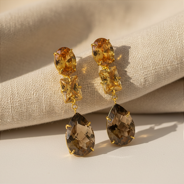 Brinco Outono Real em Ouro 18k