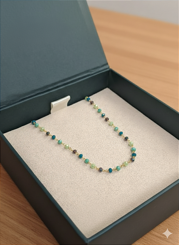 Pulseira Cristal Ouro 18k