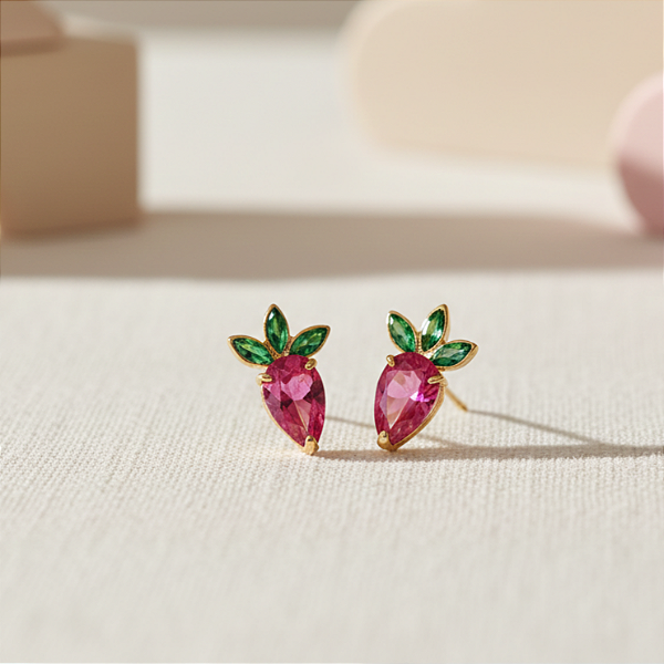 Brinco Beterrabinha em Ouro 18k