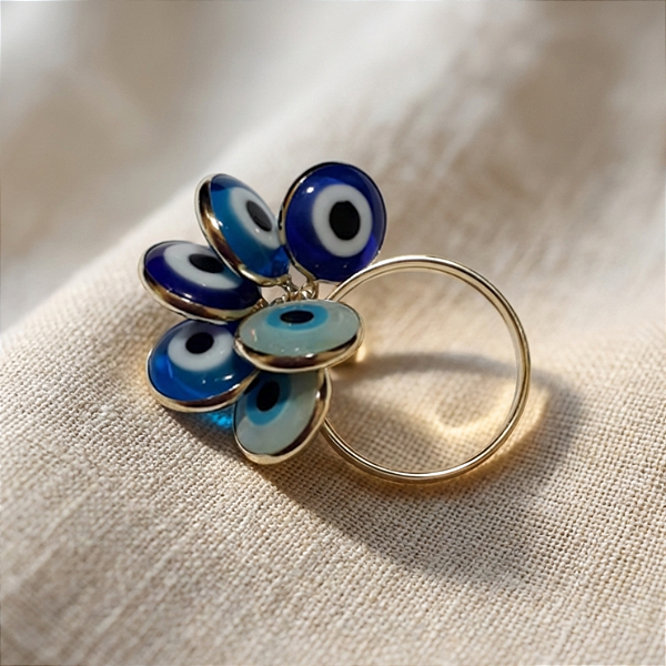 Anel Nazar em Ouro 18k