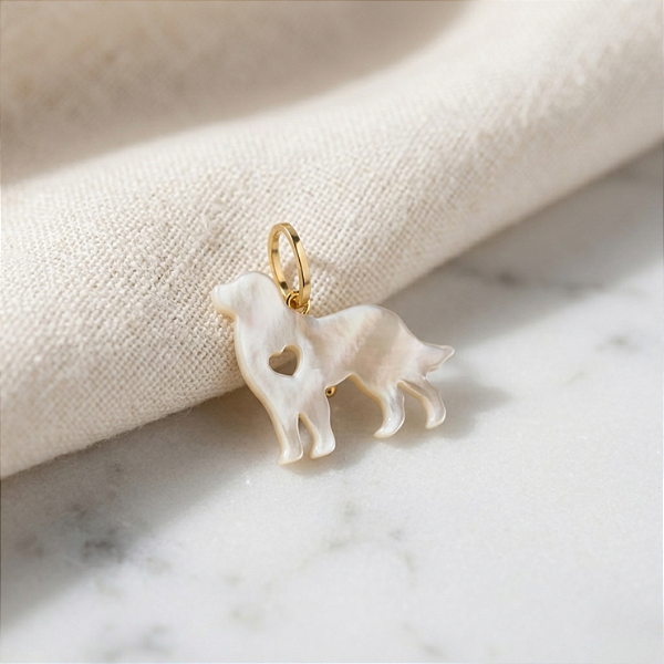 Pingente Pets Ouro 18K Golden Madrepérola