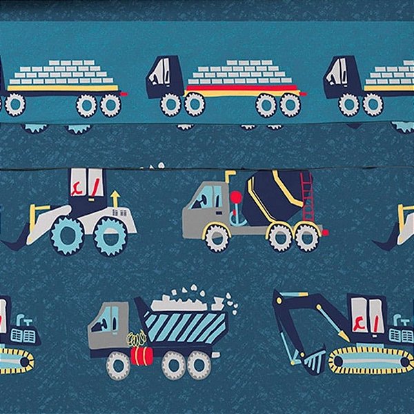 Jogo de Cama Solteiro Infantil 3 Peças Lençol com Elástico Construção