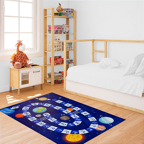 Tapete Infantil de Atividades para Quarto 100cm x 140cm Antiderrapante Espaço