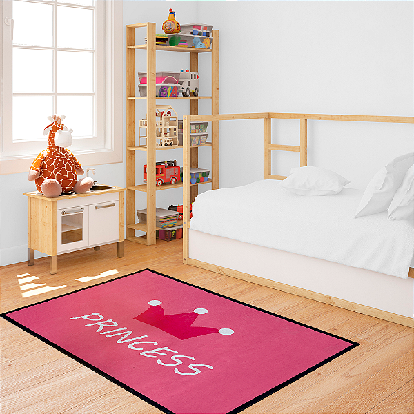 Tapete Infantil de Atividades para Quarto 100cm x 140cm Antiderrapante Princesa