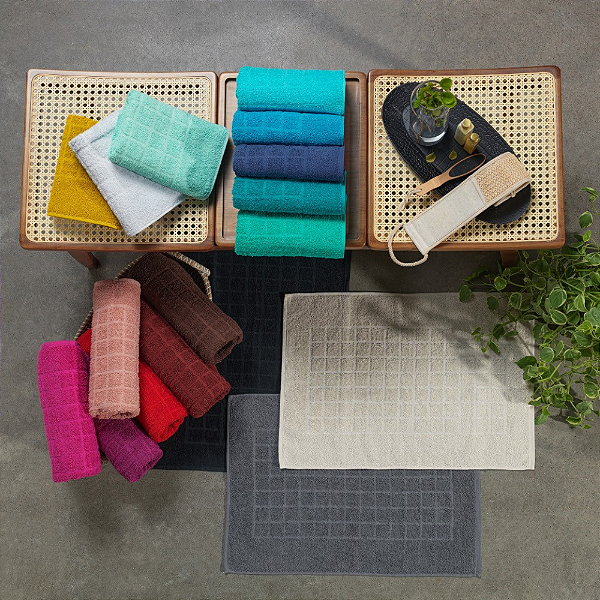Kit 11 Toalhas de Piso Premium 100% Algodão Cores Sortidas, Alta Absorção e Conforto para o Seu Banheiro 65 X 45 cm Casa Dona