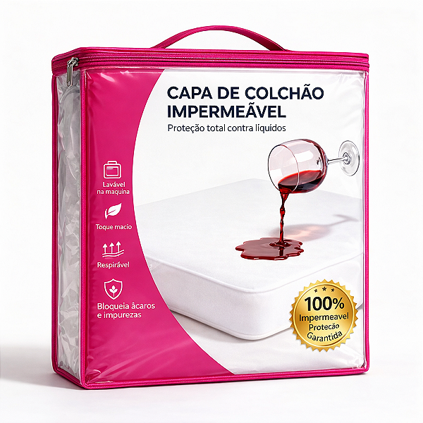 Protetor de Colchão Capa 100% Impermeável Silencioso de Malha