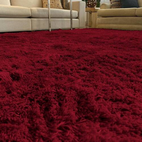 TAPETE PARA SALA E QUARTO FELPUDO CRONOS CASA DONA 200X300 CM VERMELHO