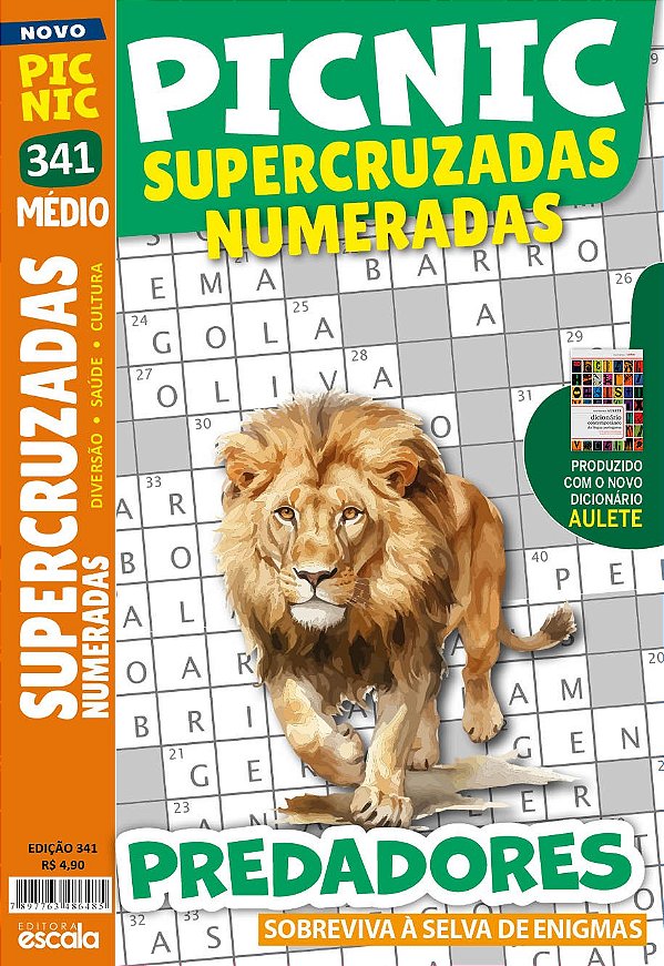 Livro Picnic Supercruzadas Numeradas - Médio: 341 - predadores