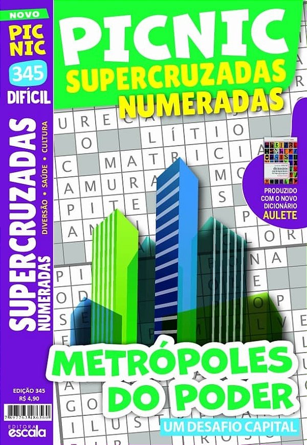 Livro Picnic Supercruzadas Numeradas - Difícil: 345 metrópole d...