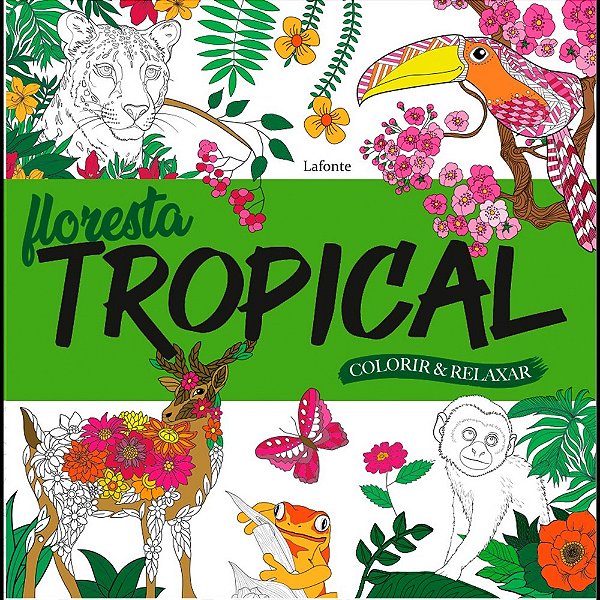 Livro Floresta Tropical: colorir e relaxar