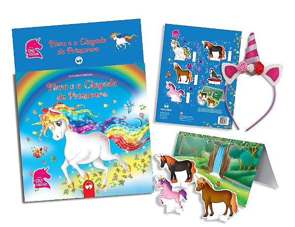 Livro Flora e a Chegada da Primavera: Kit Unicórnios