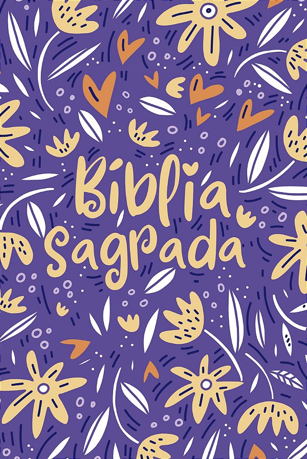 Livro Bíblia nvt letra normal - jardim da vida roxo
