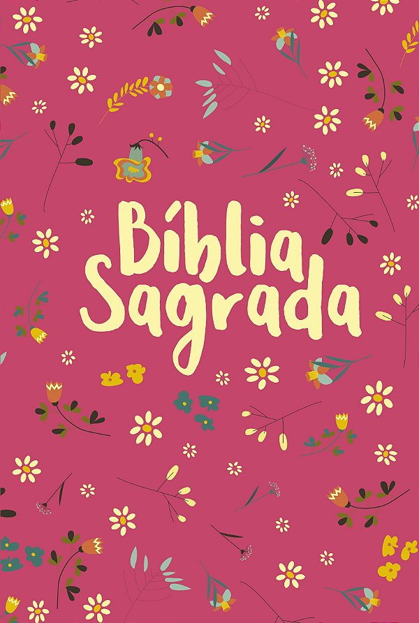 Livro Bíblia nvt letra normal - pequeno jardim (pink)