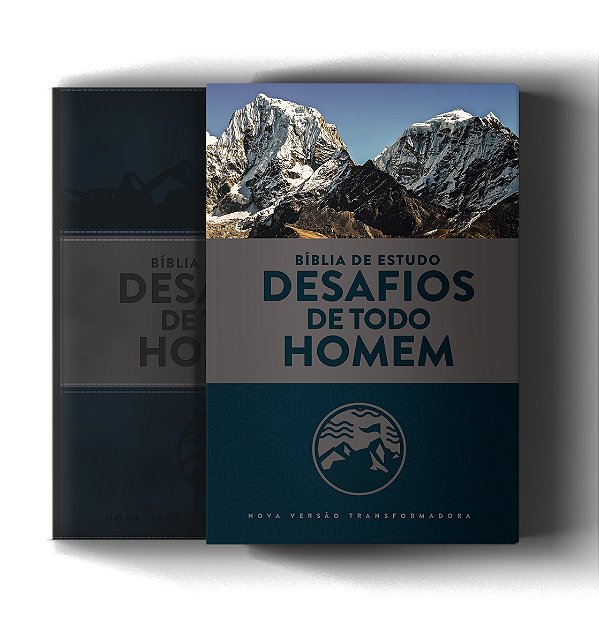 Livro Bíblia De Estudo: Desafios De Todo Homem - Azul E C...