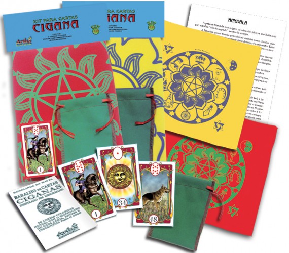 Livro Kit Taro Cigano Com Baralho, Bolsa E Toalha Cigana