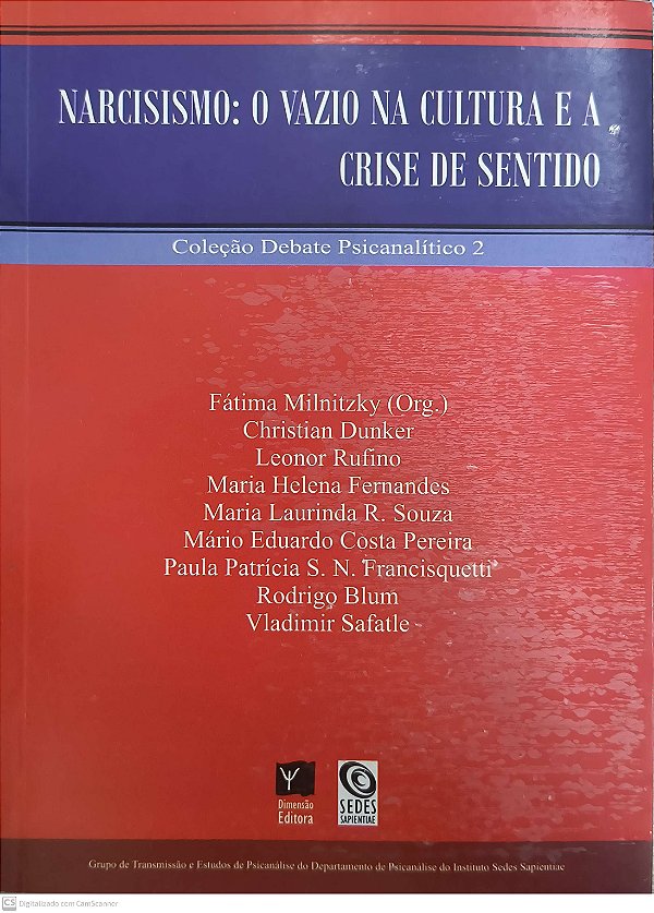 Livro Narcisismo - O Vazio Na Cultura E A Crise De Sentido