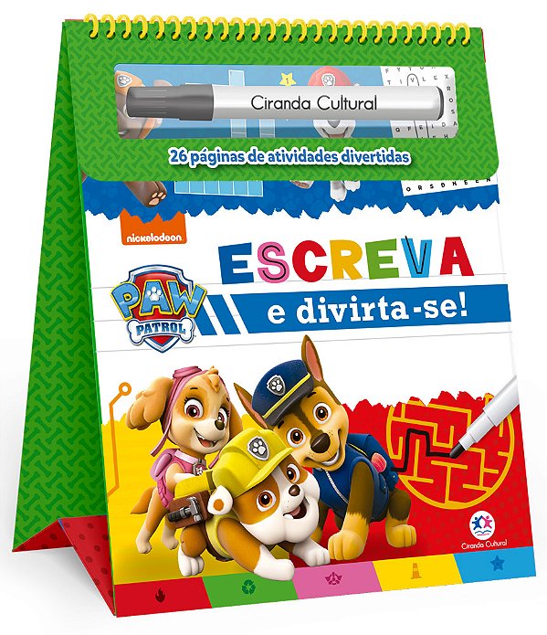Livro Patrulha Canina - escreva e apague espiral