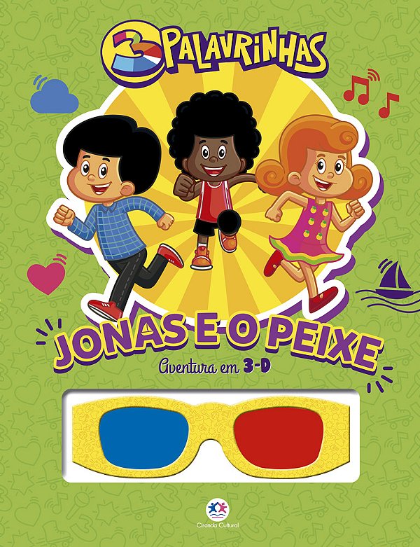 Livro 3 Palavrinhas - Jonas e o peixe: Grampeado 3-D