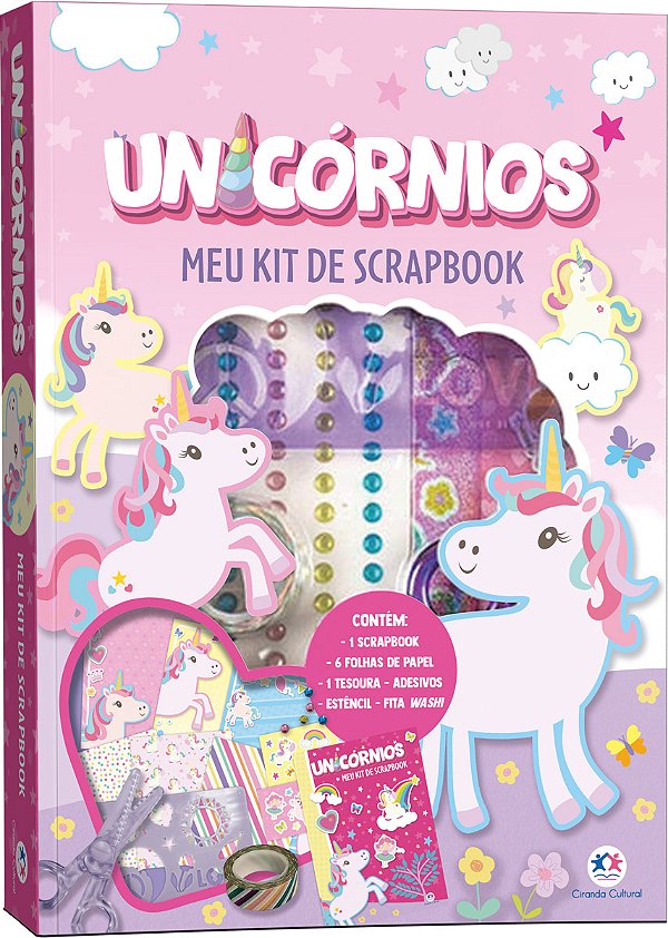 Livro Unicórnios - Meu kit de scrapbook