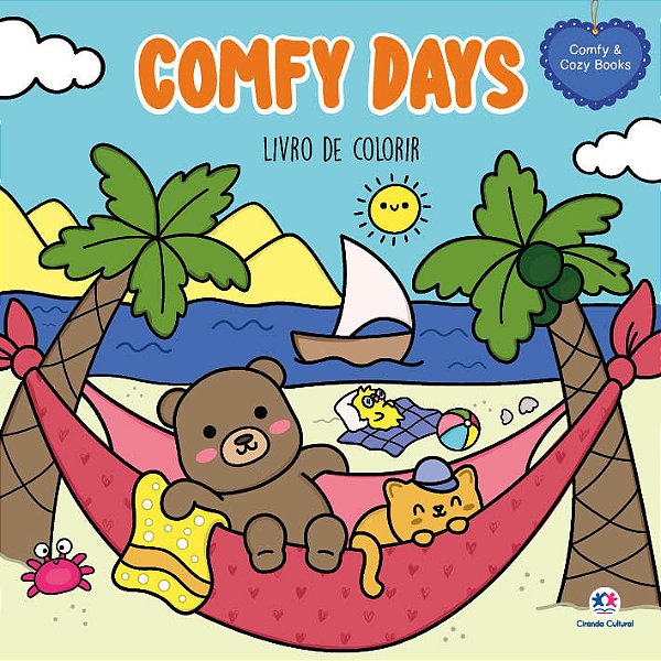 Livro Comfy days - livro de colorir