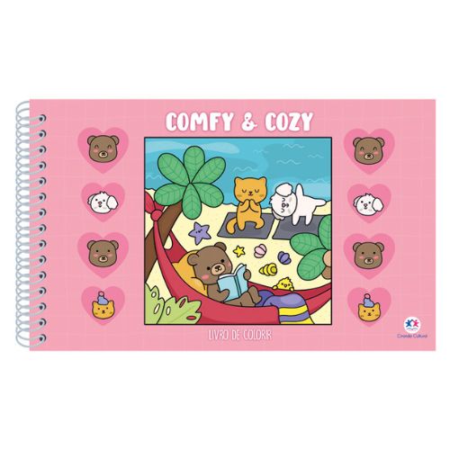Livro Comfy and cozy - livro de colorir - pink