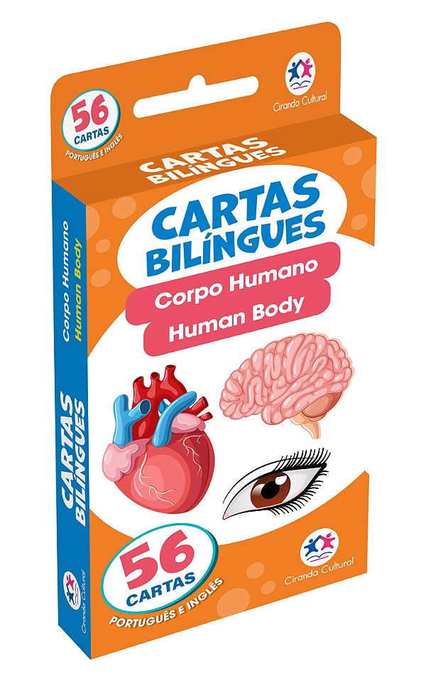 Livro Flash Cards Cartas Bilíngues - Corpo Humano - Human Body