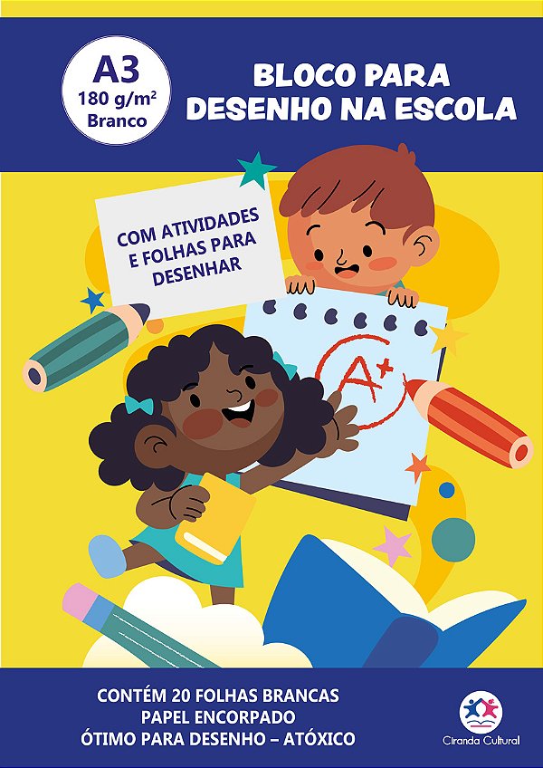 Livro Bloco para Desenho A3 180g - 20 Folhas brancas