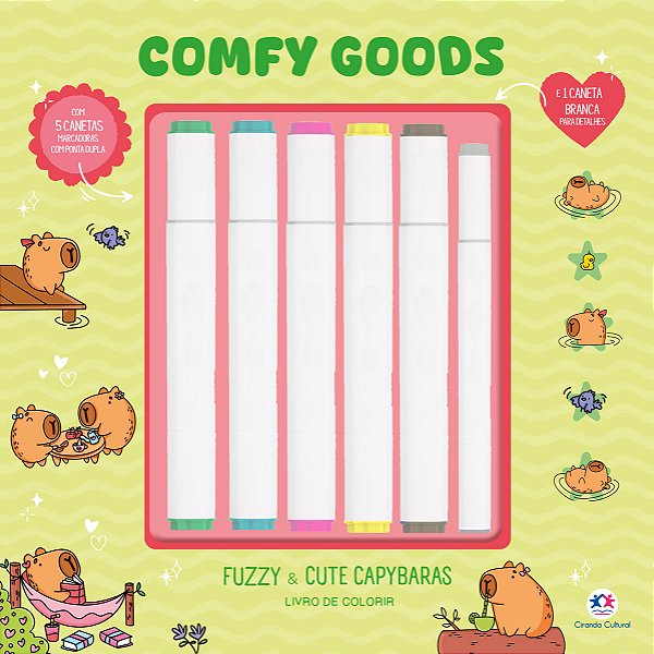 Livro Fuzzy e Cute Capibaras - Livro de Colorir com 6 Marcadore...