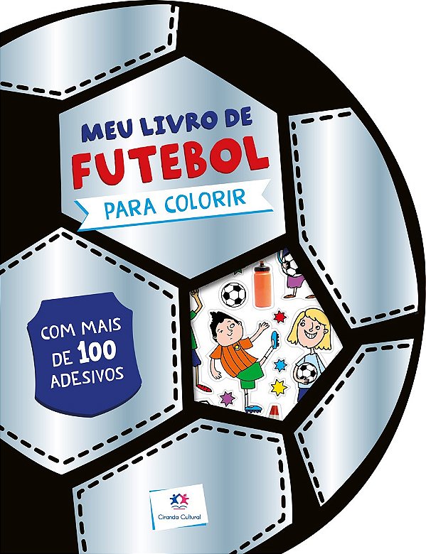 Livro Meu livro de futebol para colorir com adesivos