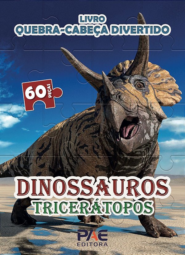 Livro Livro quebra-cabeça divertido - dinossauros tricera...