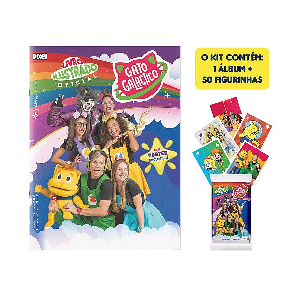 Livro Álbum Oficial Gato Galáctico + 10 envelopes de figurinhas