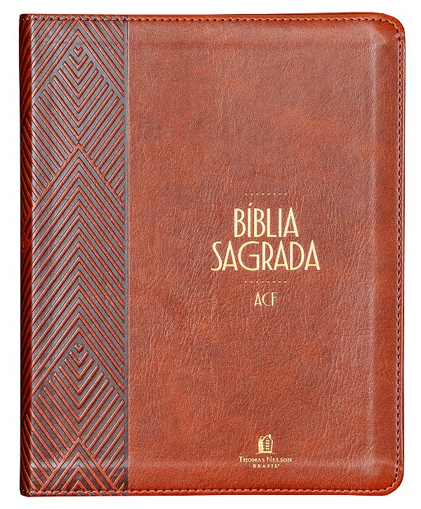 Livro Bíblia Acf Com Espaço Para Anotações, Couro-Soft Marrom, ...