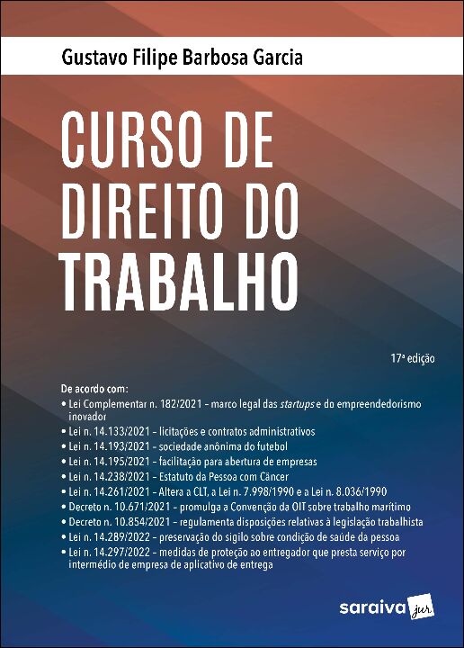 Livro Curso de direito do trabalho