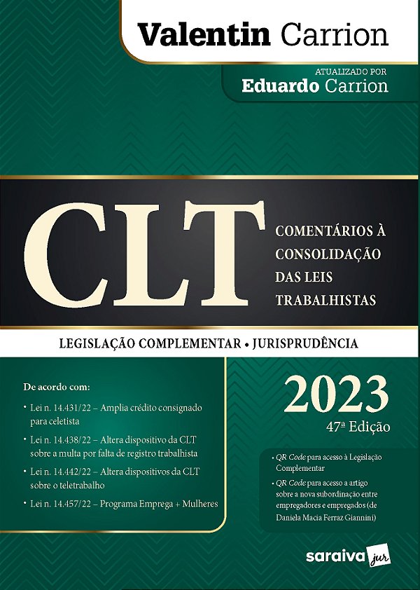 Livro CLT - Comentários a consolidação das leis trabalhis...