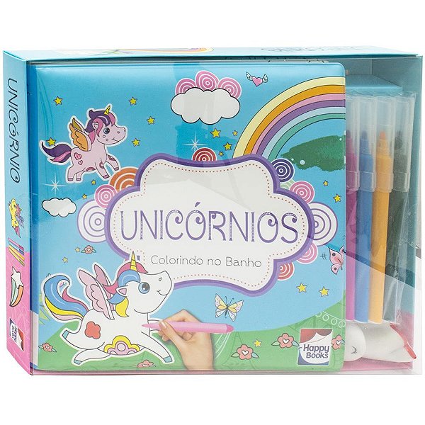 Livro Colorindo no banho - Unicórnio