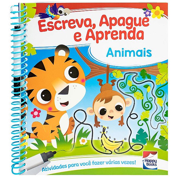 Livro Escreva, Apague e Aprenda: Animais