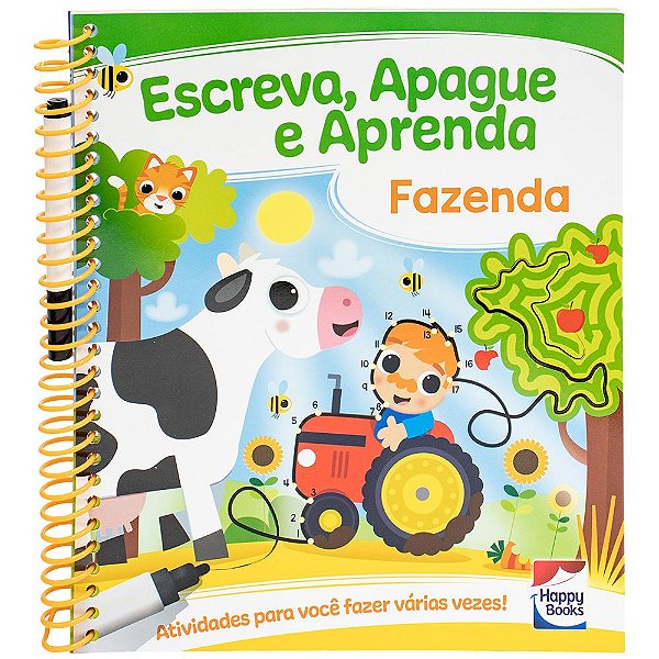 Livro Escreva, Apague e Aprenda: Fazenda