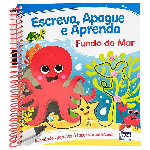 Livro Escreva, Apague e Aprenda: Fundo do Mar