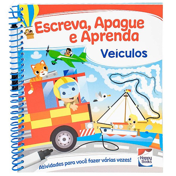 Livro Escreva, Apague e Aprenda: Veículos
