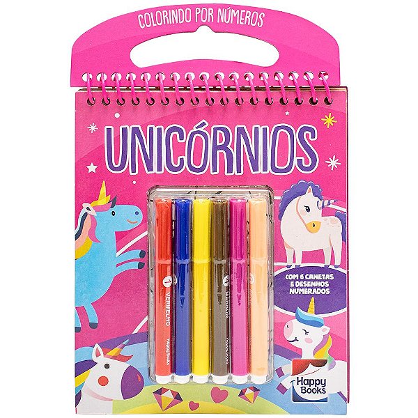 Livro Colorindo por Números: Unicórnios