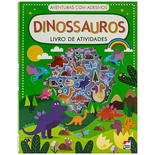 Livro Aventuras com Adesivos - Livro de Atividades: Dinos...