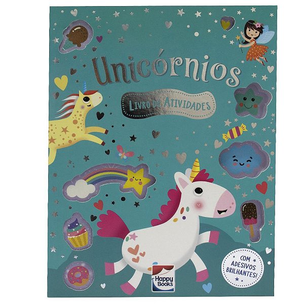 Livro Meu Livro de Adesivos Brilhantes: Unicórnios